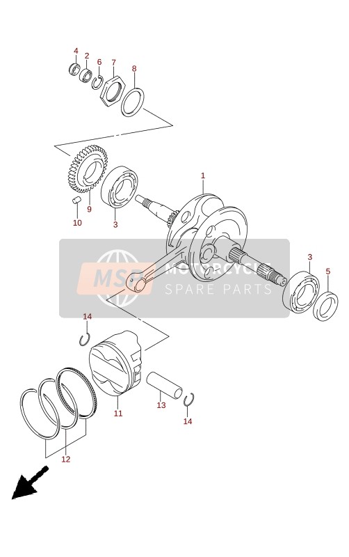 Suzuki AN400A 2022 Albero motore per un 2022 Suzuki AN400A